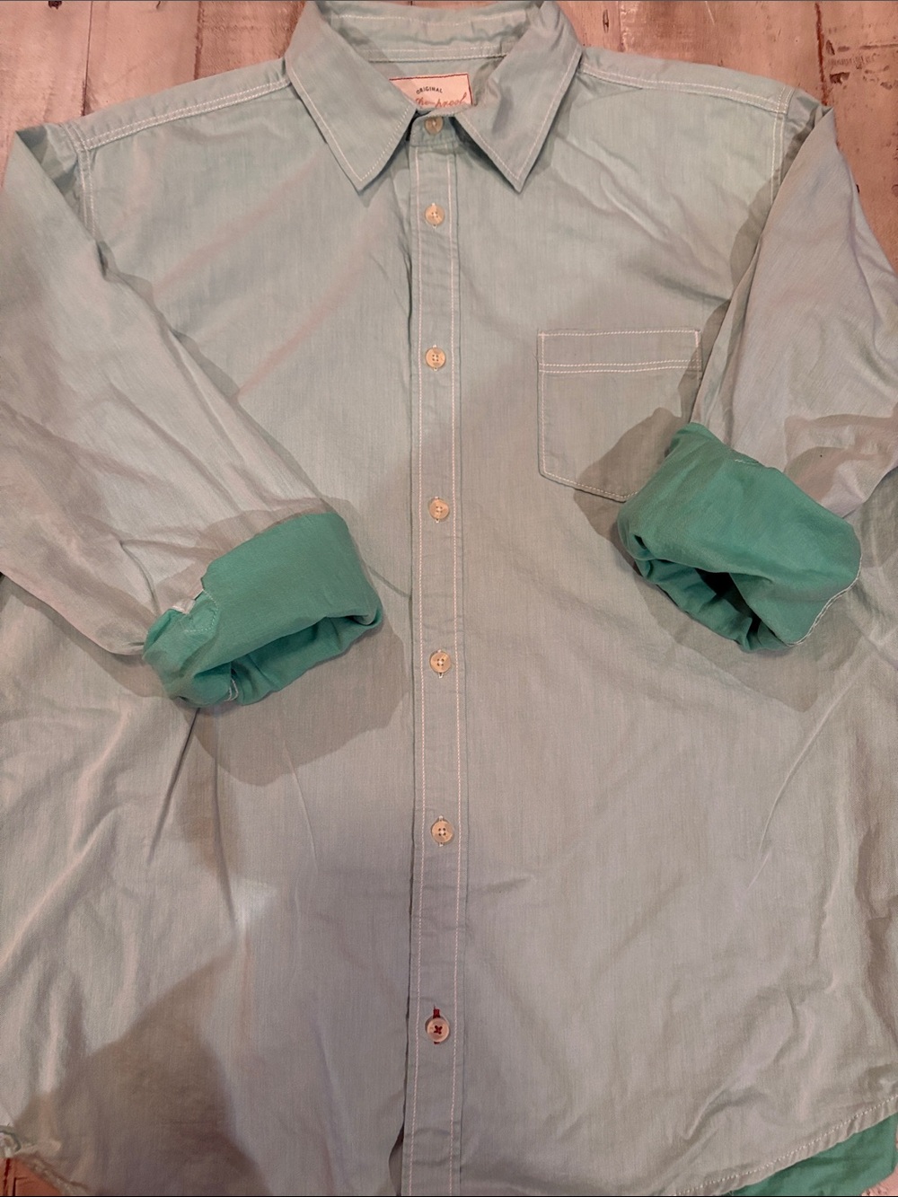 Original Weatherproof Vintage Mint Green Button Up